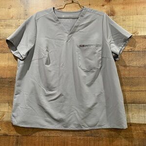 Figs Technical Collection Gray Scrub Top Size 4XL